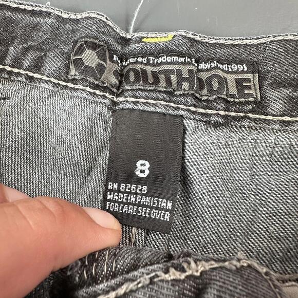 VTG Southpole Jeans Boys 8 24x22.5 Black All Cotton Wide Leg Baggy Denim Y2K - Picture 3 of 8